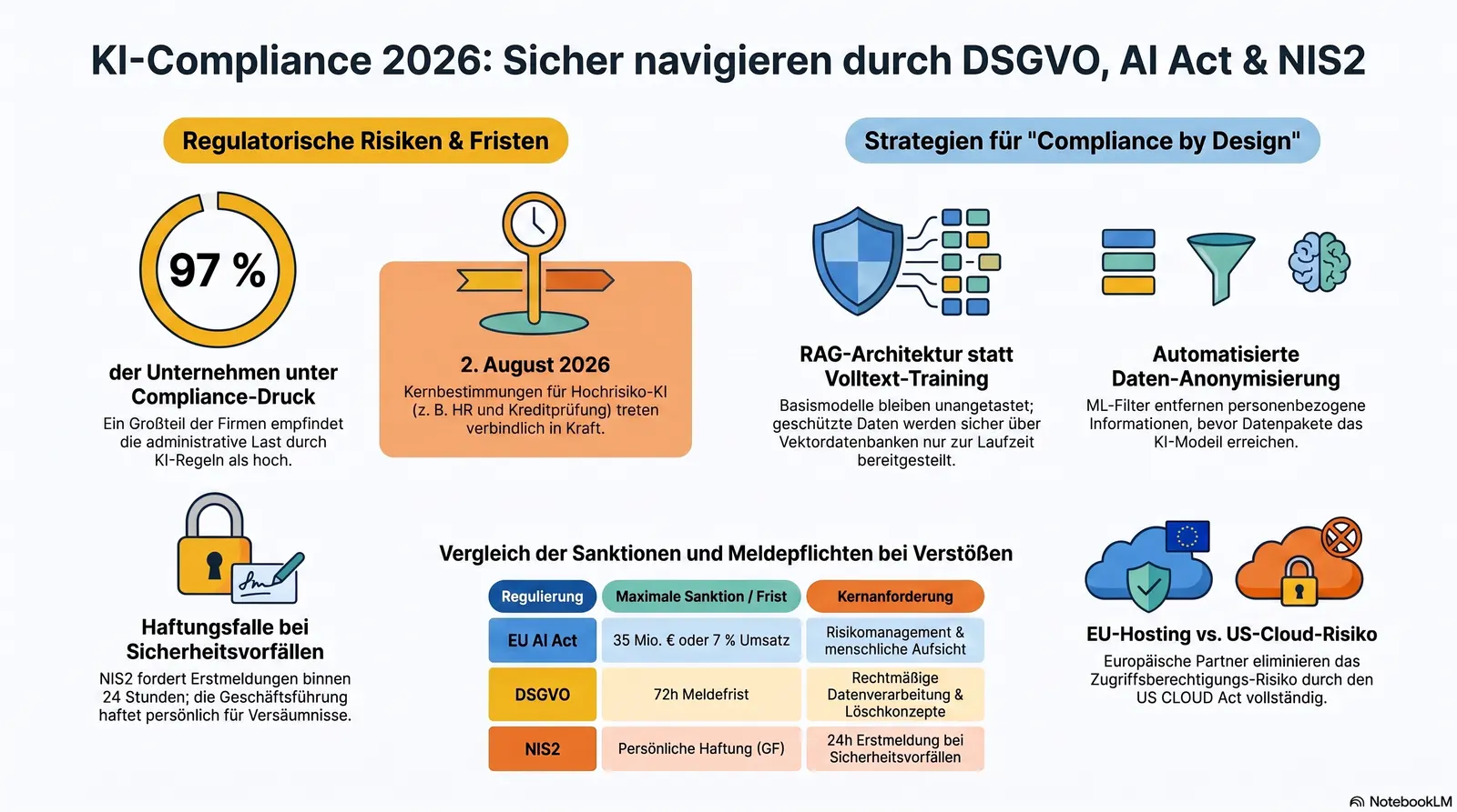 DSGVO, EU AI Act und NIS2 – die Compliance-Falle für KI-Projekte