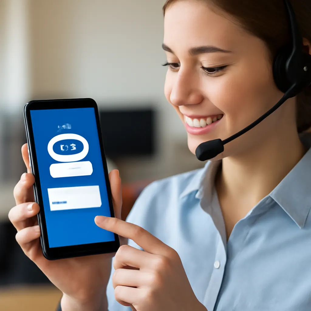 Employee using chatbot on smartphone
