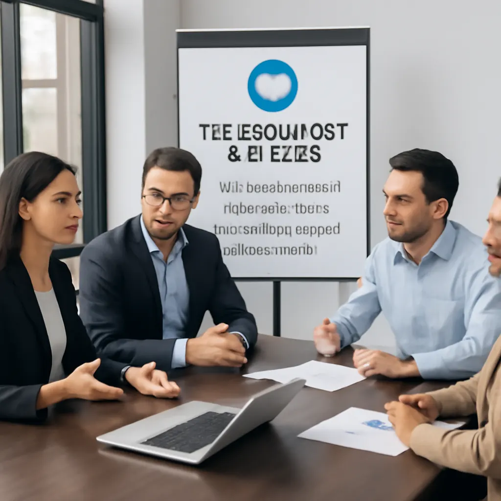 Business team collaborating on Telegram bot development.