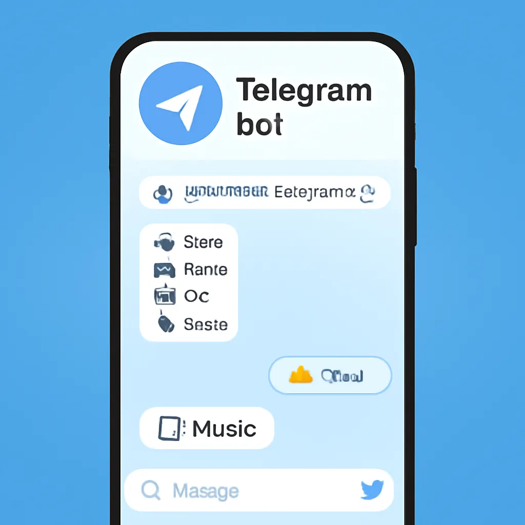 Interface of a Telegram bot showing different functionalities.