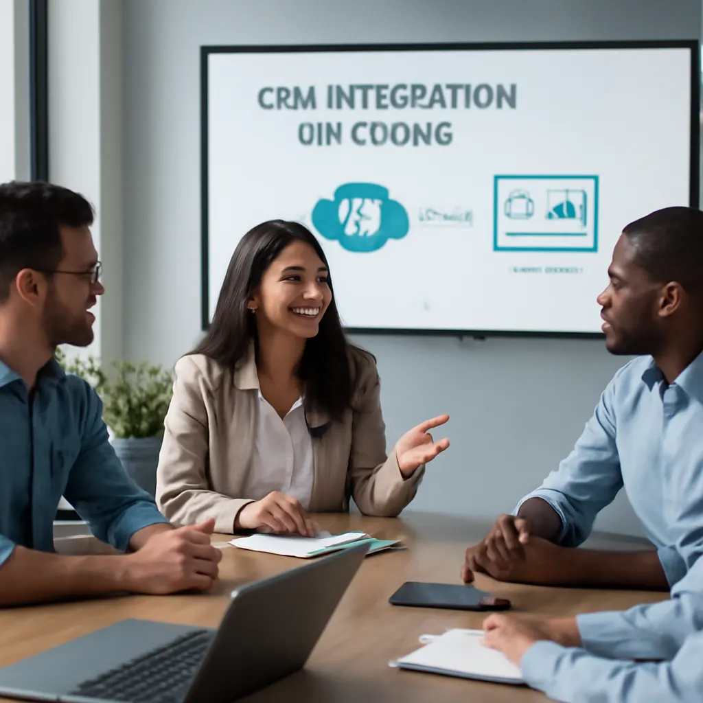 Teambesprechung über CRM-Integration