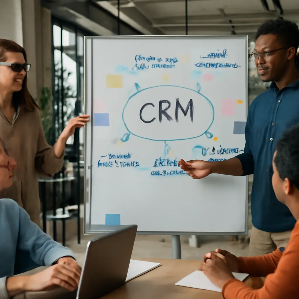 Команда обсуждает разработку CRM-системы.