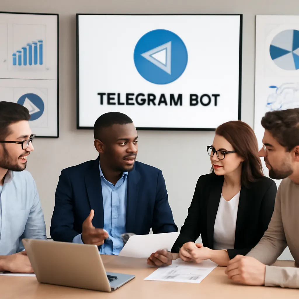 Ein Team diskutiert die Implementierung eines Telegram-Bots.