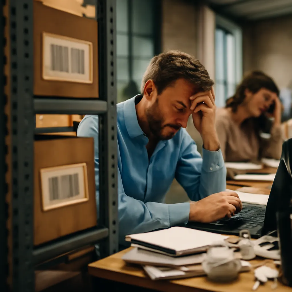 Frustrated employees surrounded by paperwork