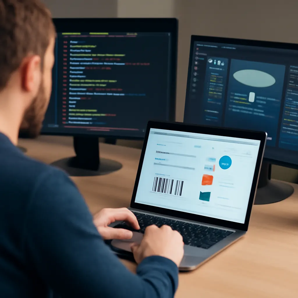 Developer coding for custom software