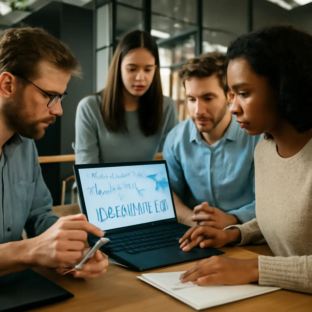 Team collaborating on AI sales tools