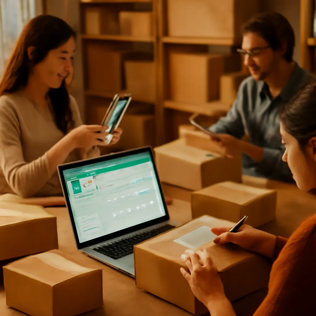 Employees communicating with customers via WhatsApp