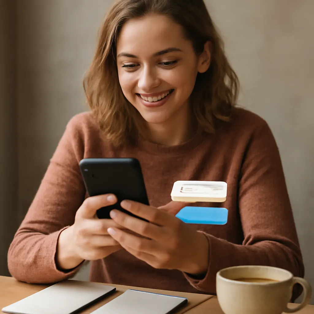 Customer using a chatbot on mobile