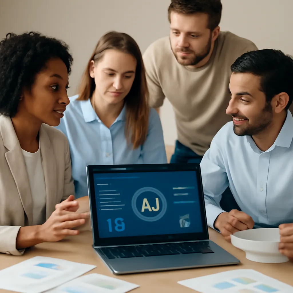 Команда специалистов обсуждает инструменты AI для автоматизации продаж.