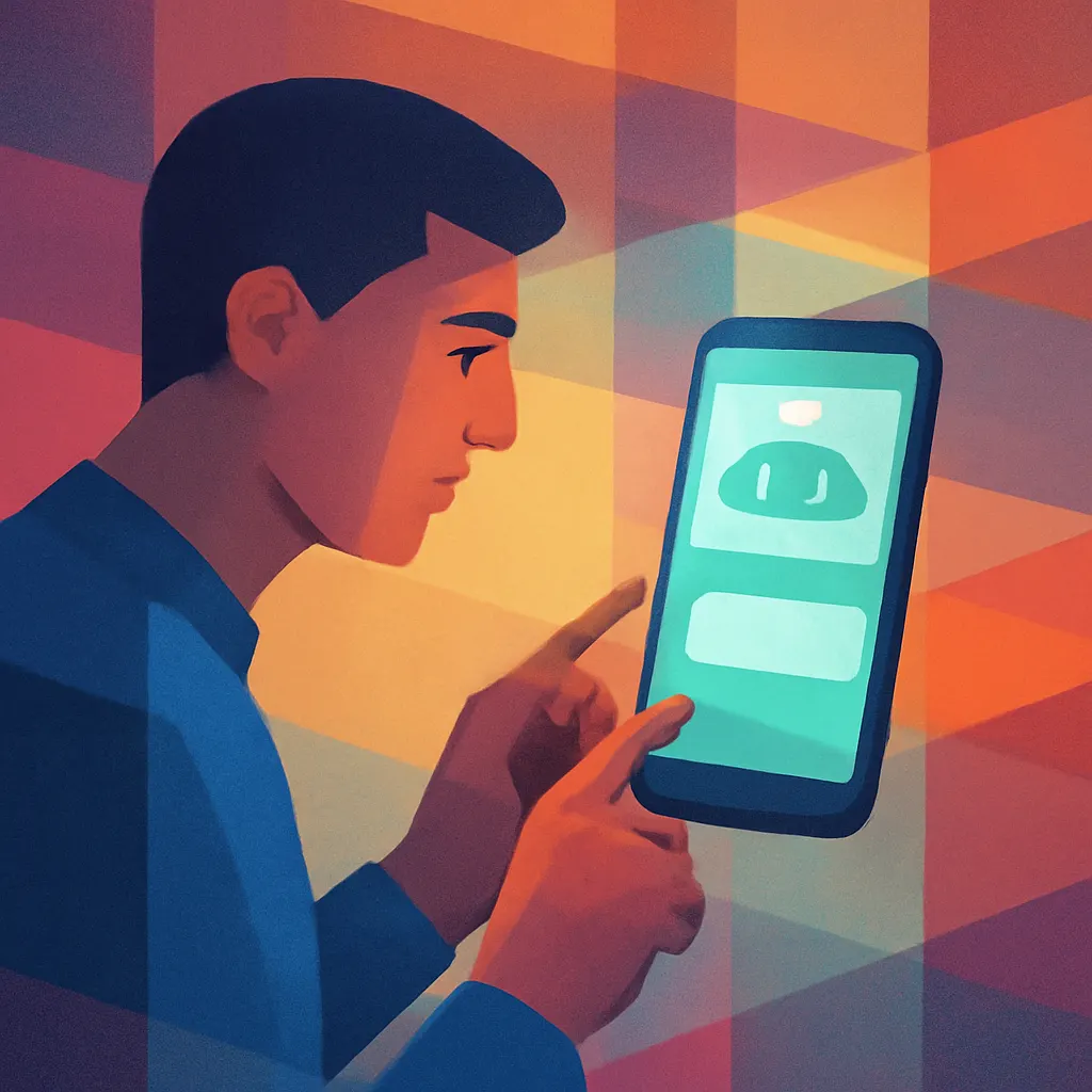Business owner using chatbot