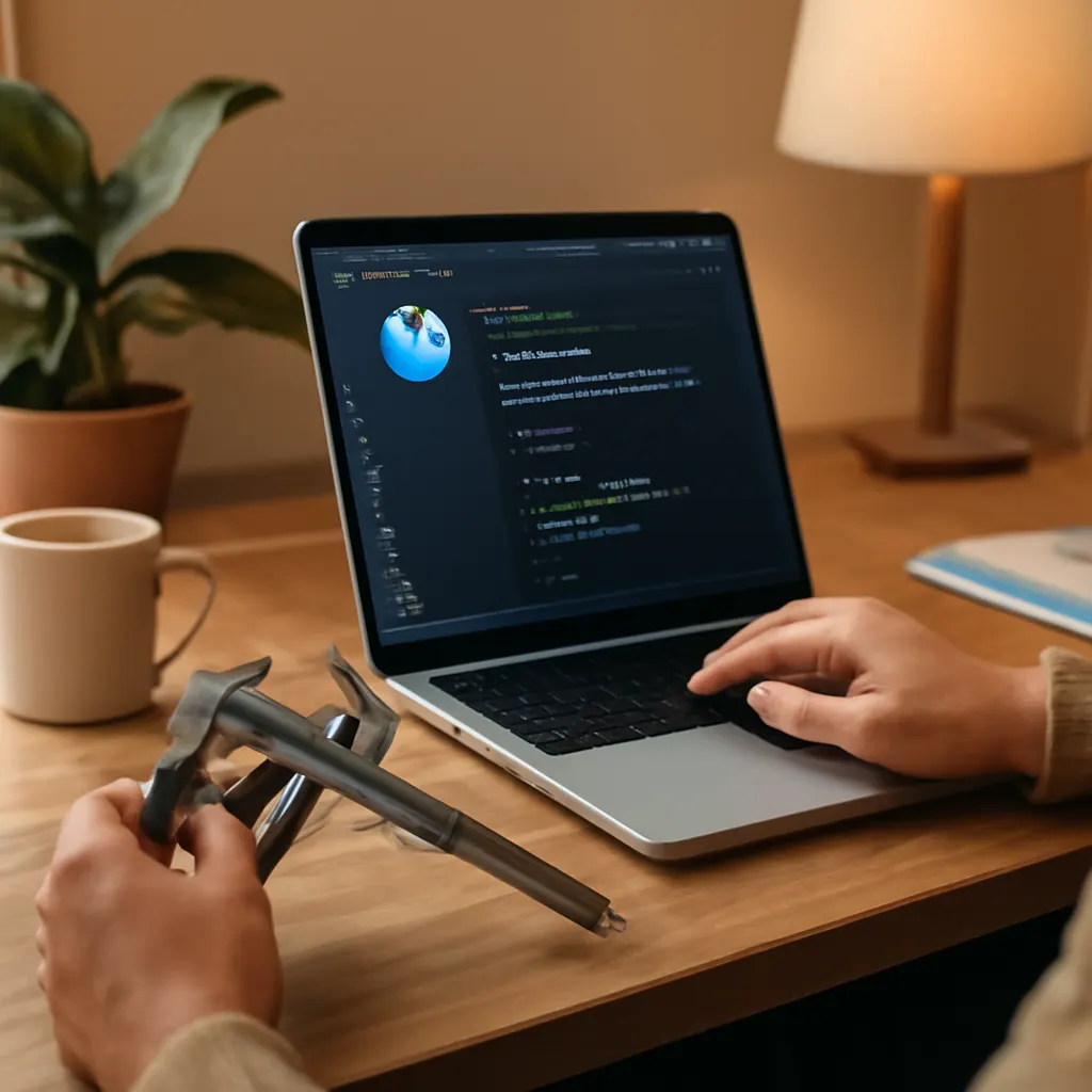 Человек программирует Telegram-бота