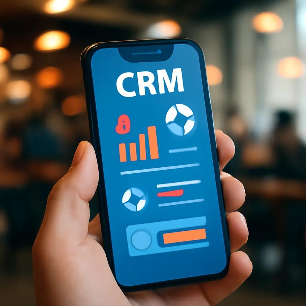 Smartphone displaying CRM application