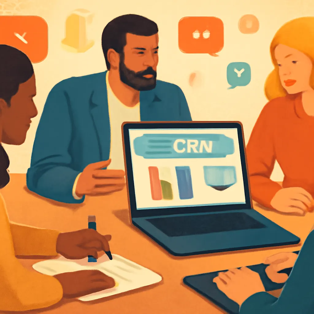Teamsitzung zur CRM-Integration
