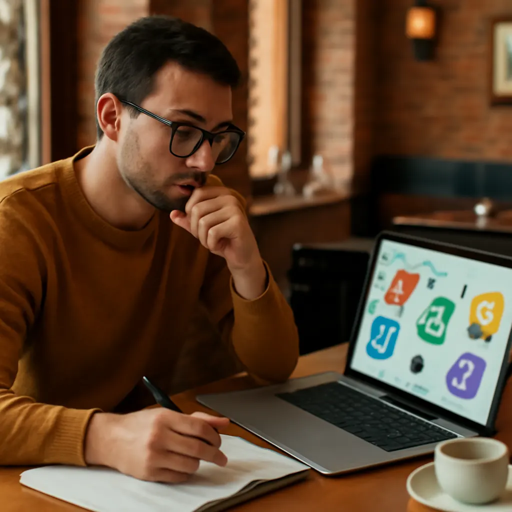 Business owner working on custom software ideas
