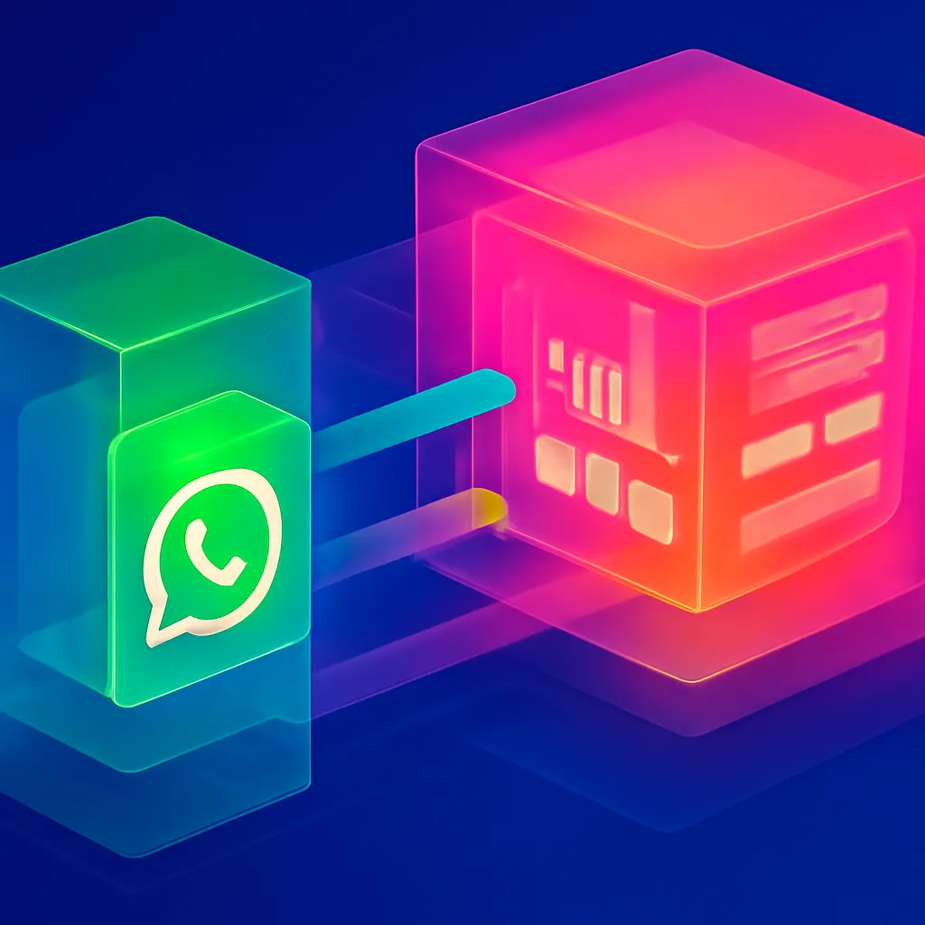 Data flow between WhatsApp and CRM system.