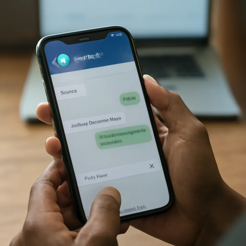 Interfejs bota Telegram na smartfonie