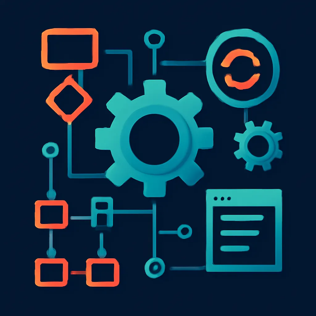 Conceptual image illustrating the software development lifecycle.