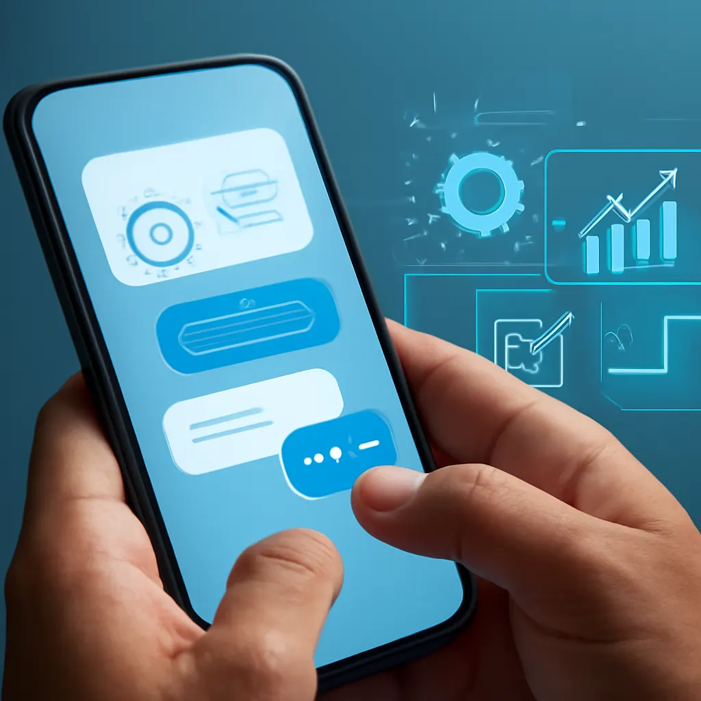 Visual of chatbot conversation on smartphone.