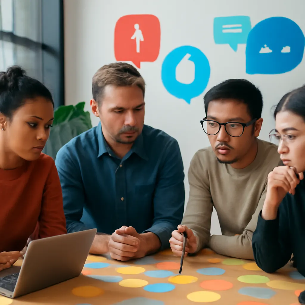 Team brainstormt über KI-Implementierung