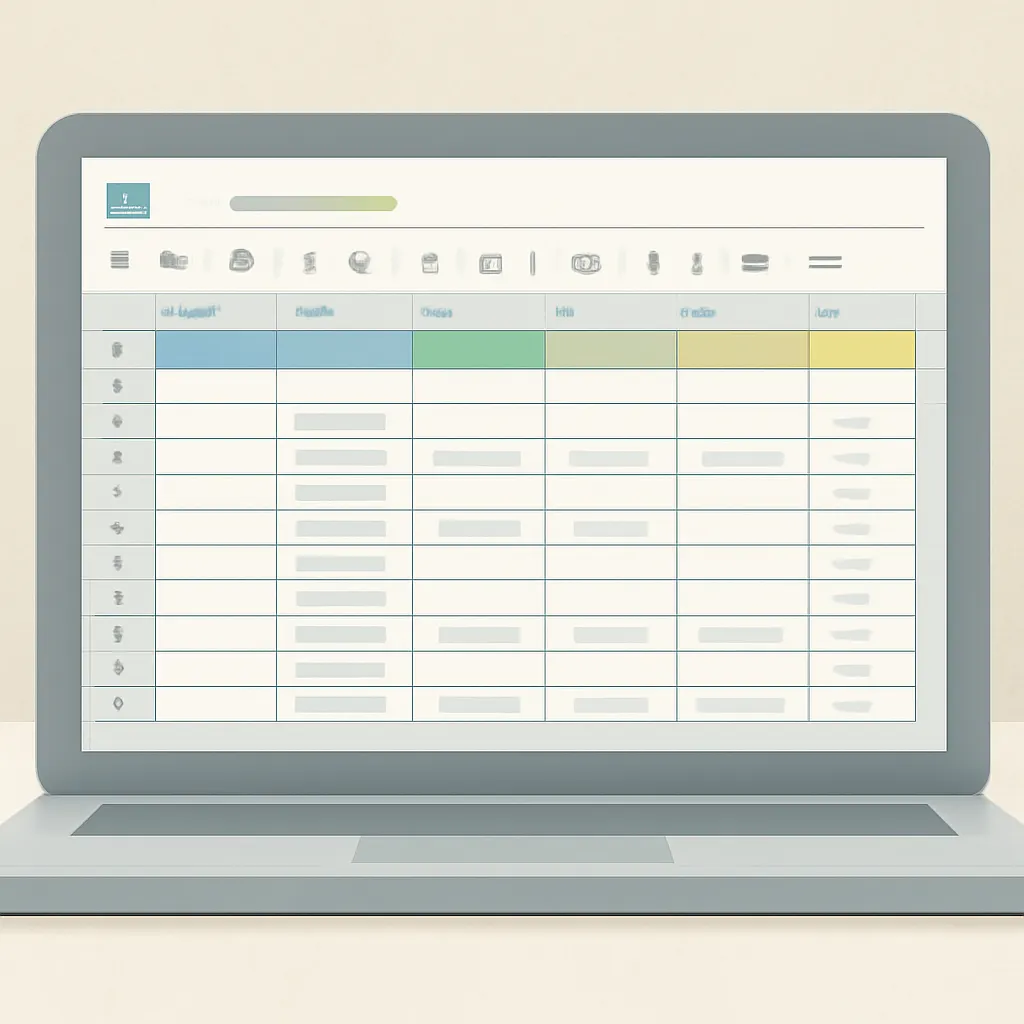 Интерфейс Google Sheets для обработки данных.