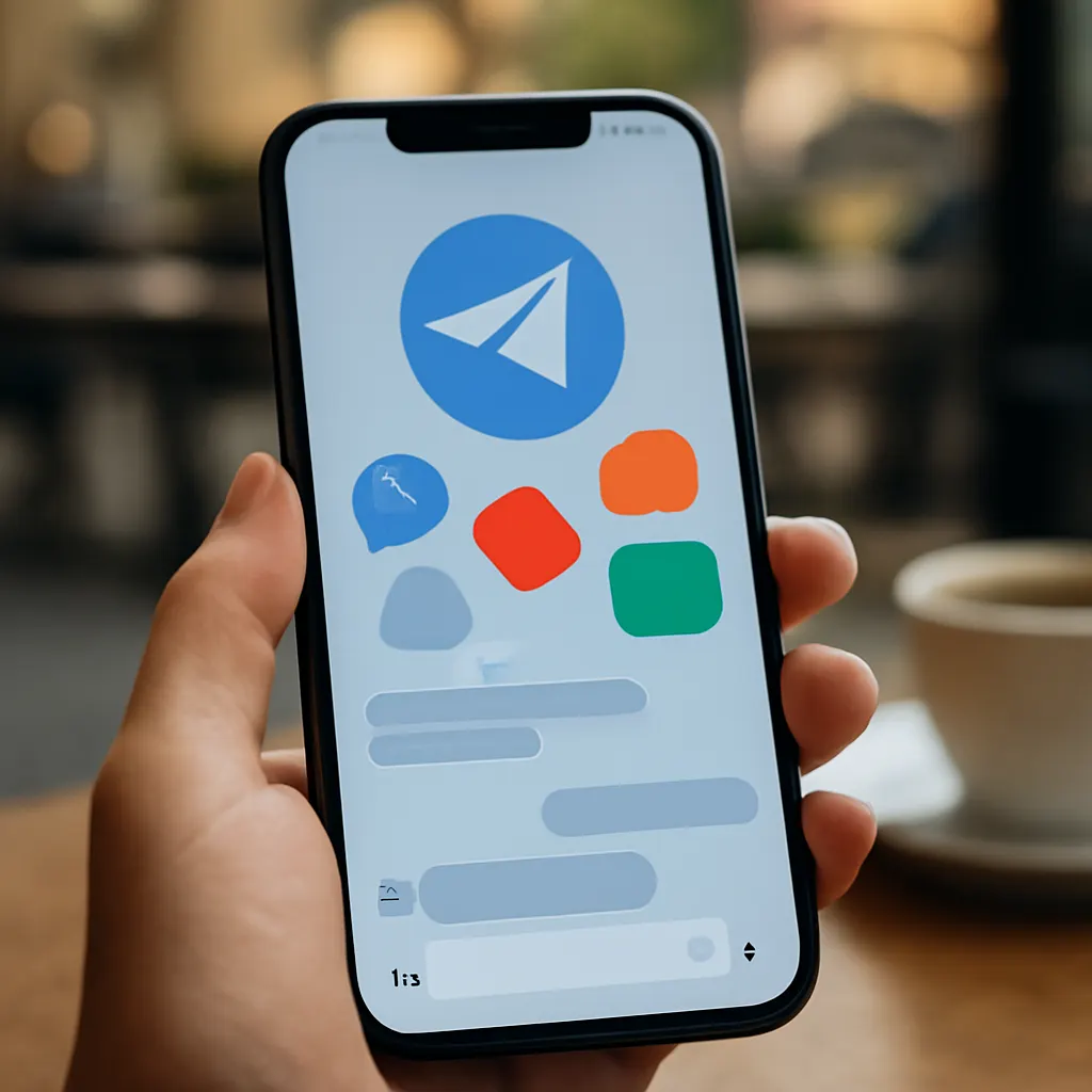 Смартфон показывает интерфейс Telegram-бота