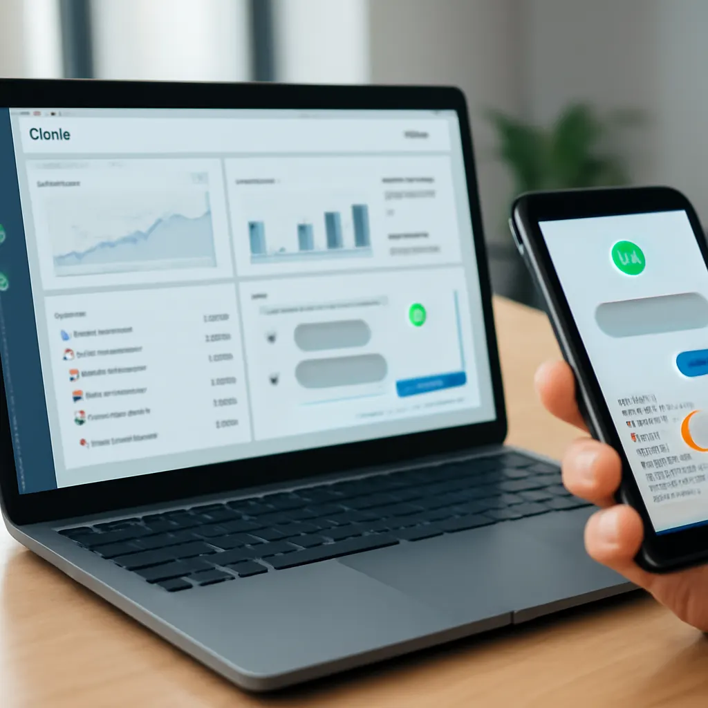 CRM dashboard with WhatsApp messages