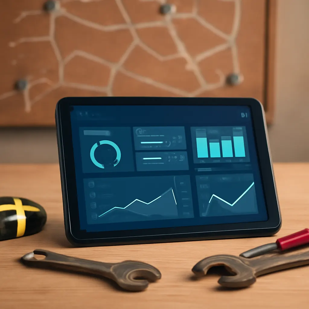 Tablet z danymi CRM