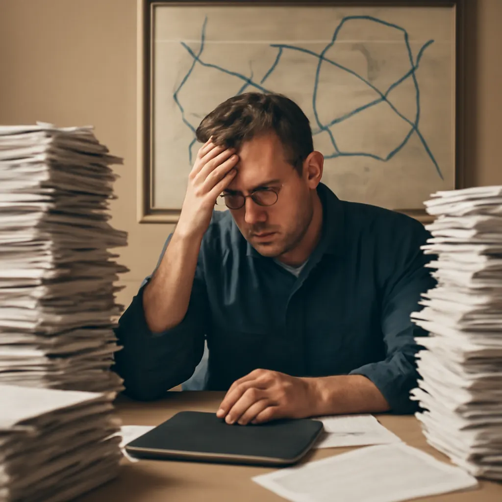 Frustracja z powodu papierkowej pracy