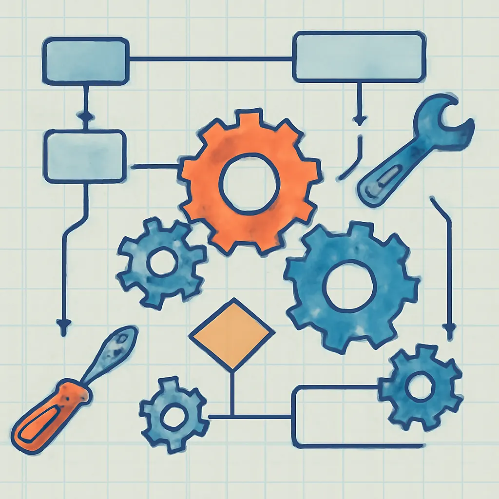 Illustration of a business automation workflow
