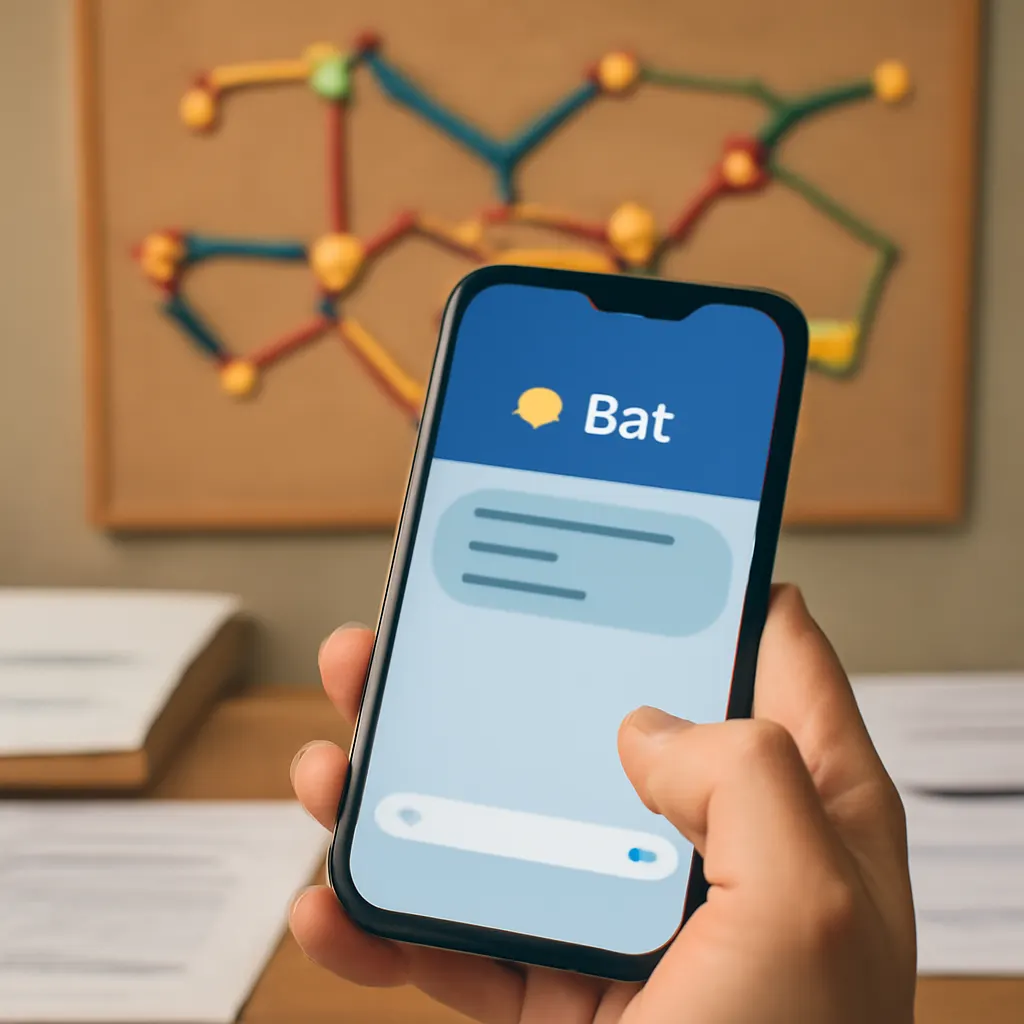 Interfejs bota Telegram na telefonie