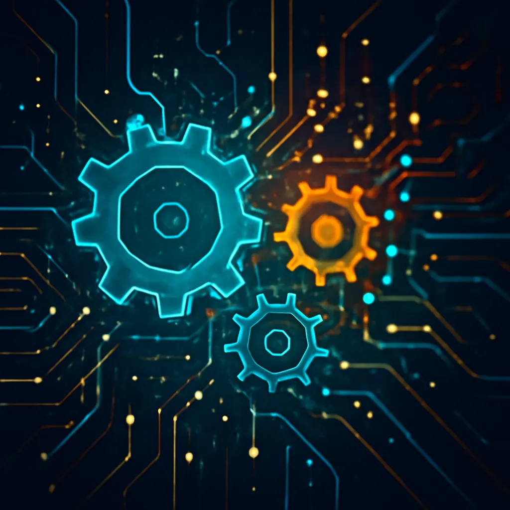 Abstract representation of business automation in vibrant colors
