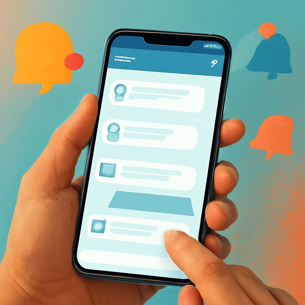 Экран телефона с сообщениями Telegram о заявках
