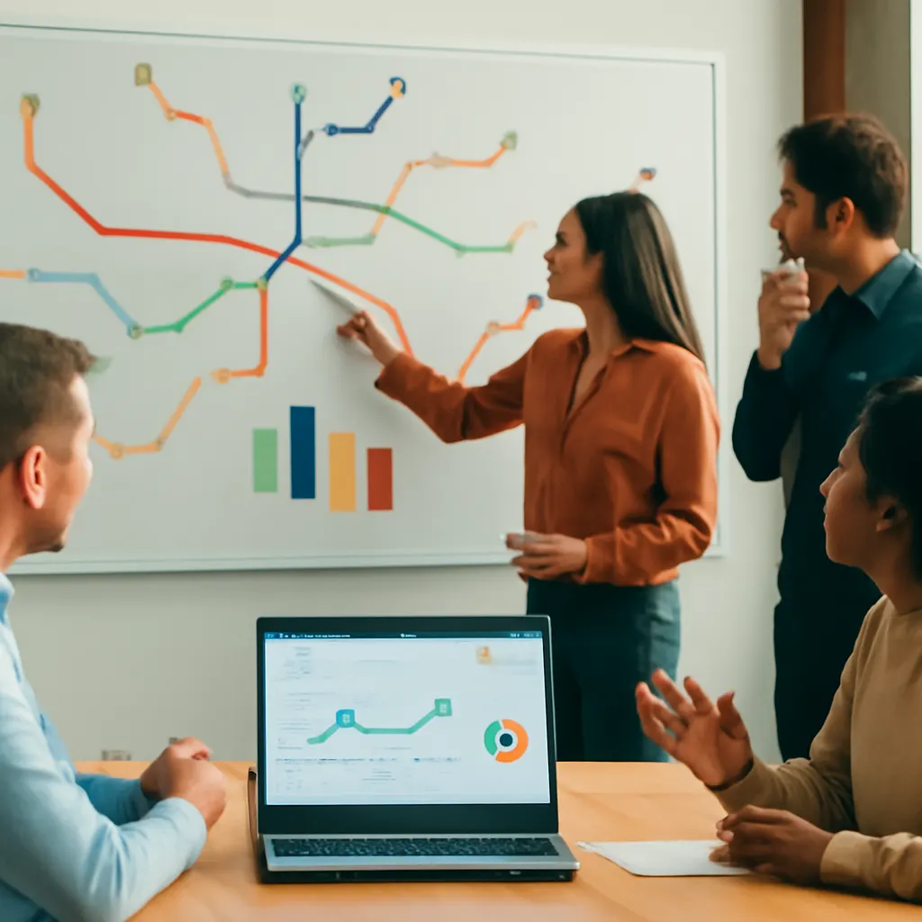 Zespół omawiający systemy CRM