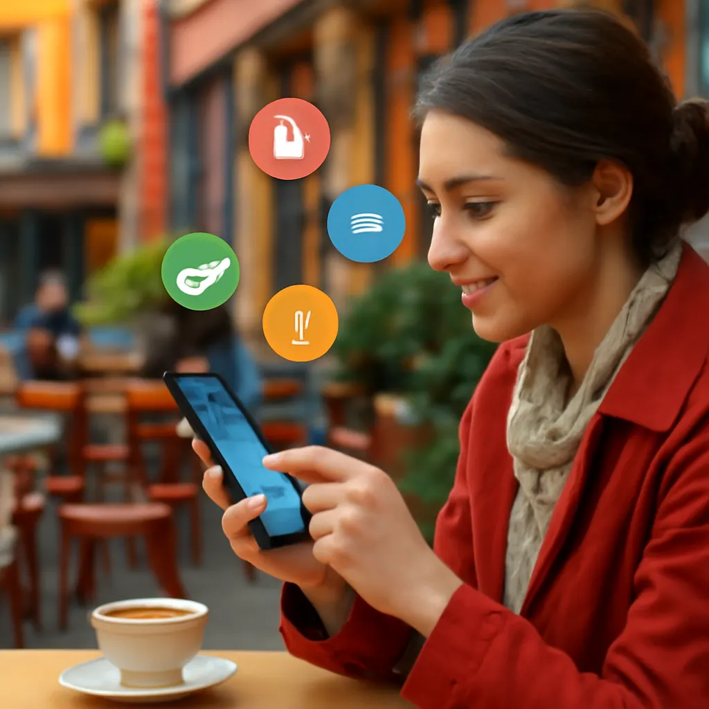 User interacting with a bot on their smartphone