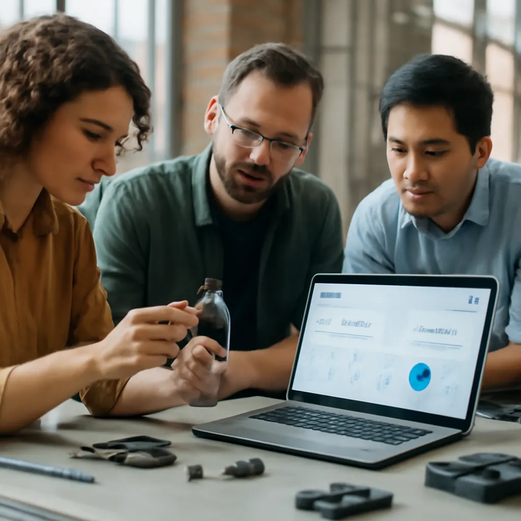 Techniker arbeiten zusammen an einem CRM-Integrationsprojekt