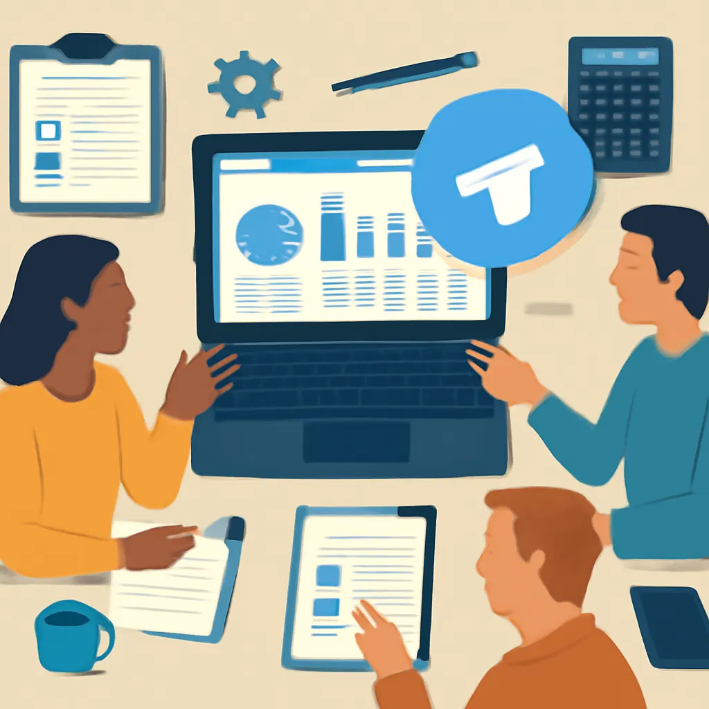 Zespół burzy mózgów w biurze na temat integracji CRM.