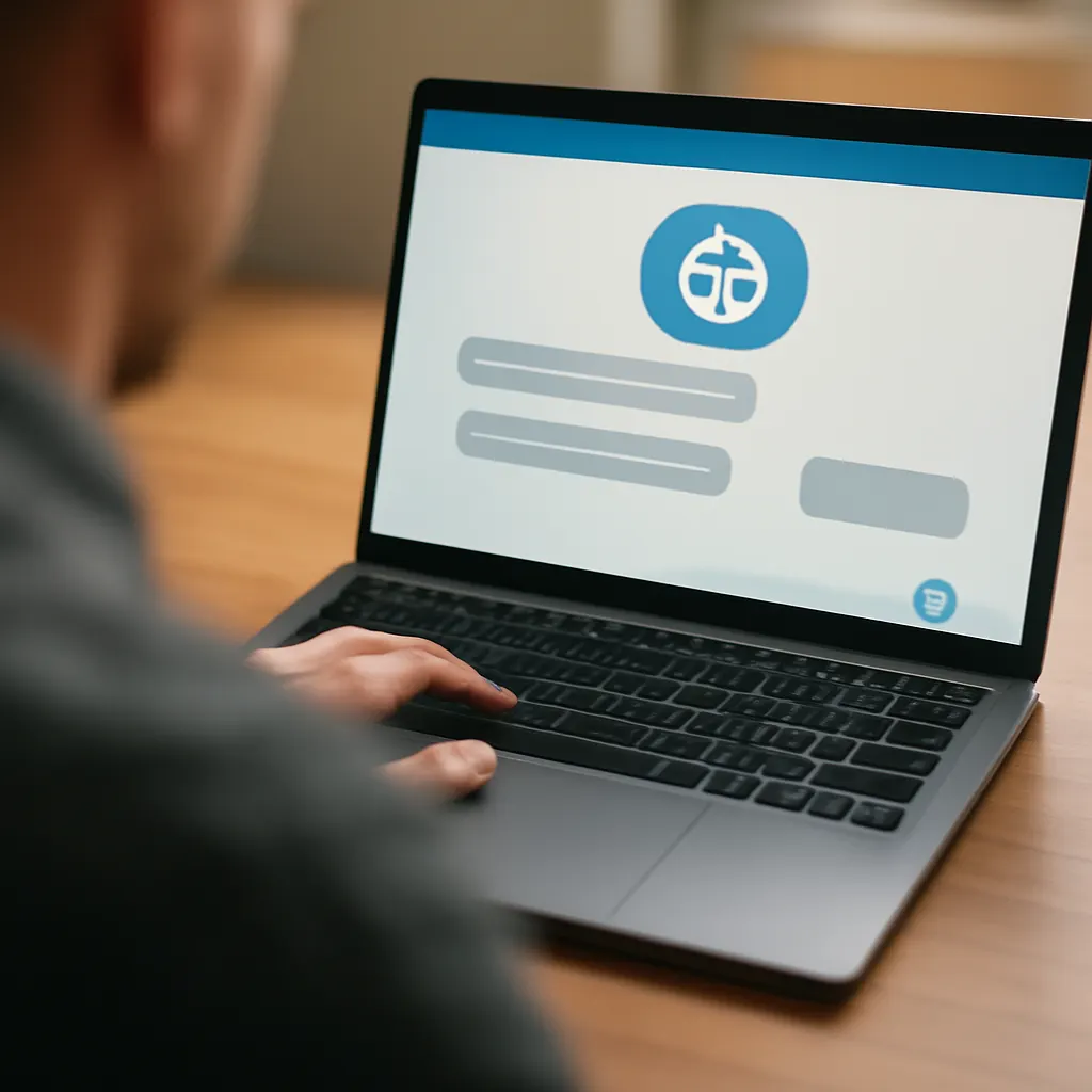 Interfejs chatbota na ekranie laptopa