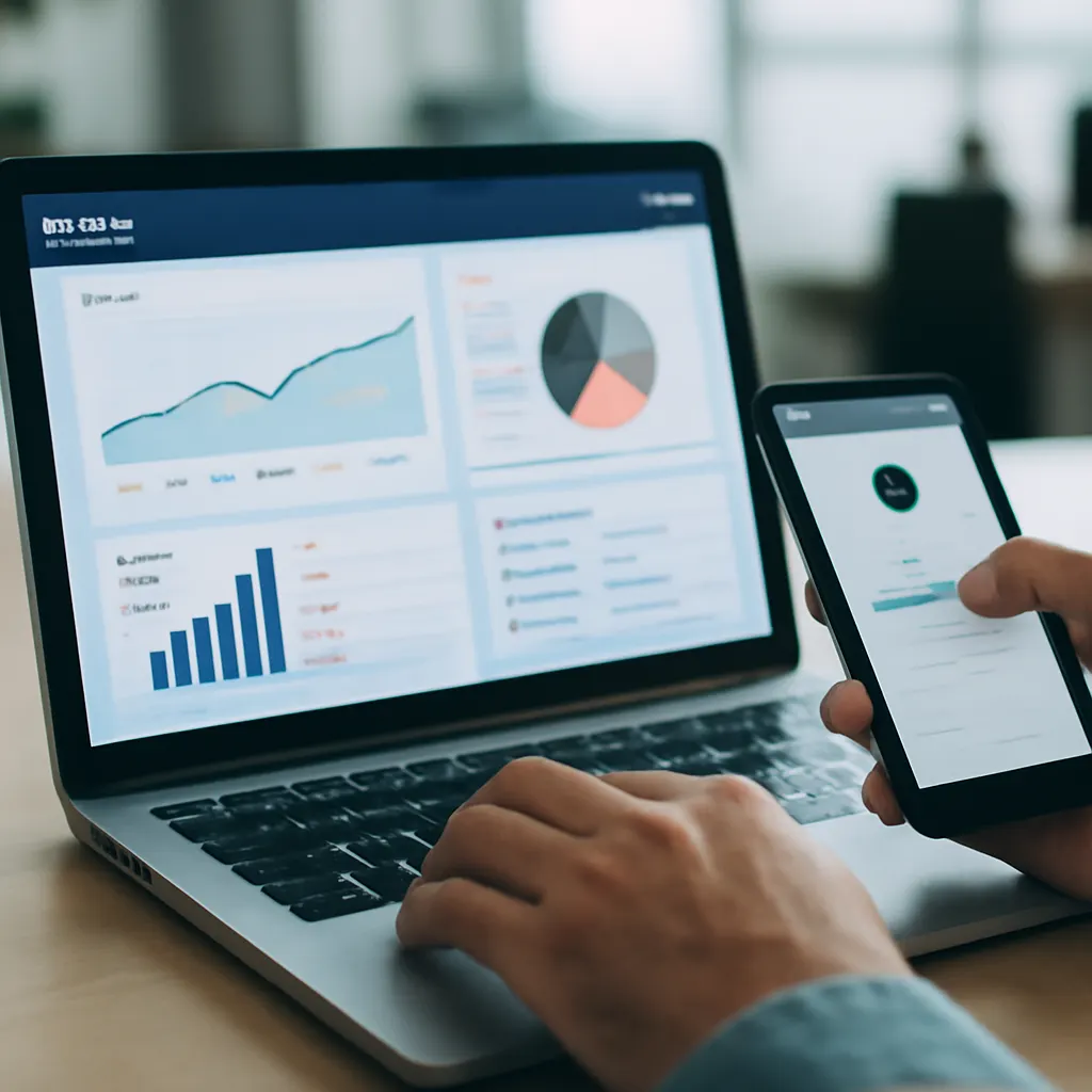Крупный план экрана компьютера с CRM