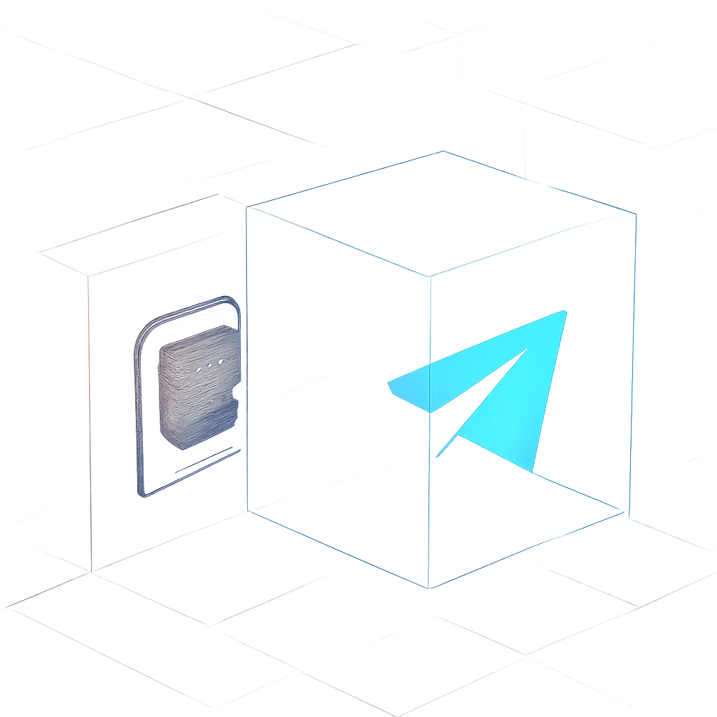 Абстрактная визуализация интеграции CRM и Telegram-бота