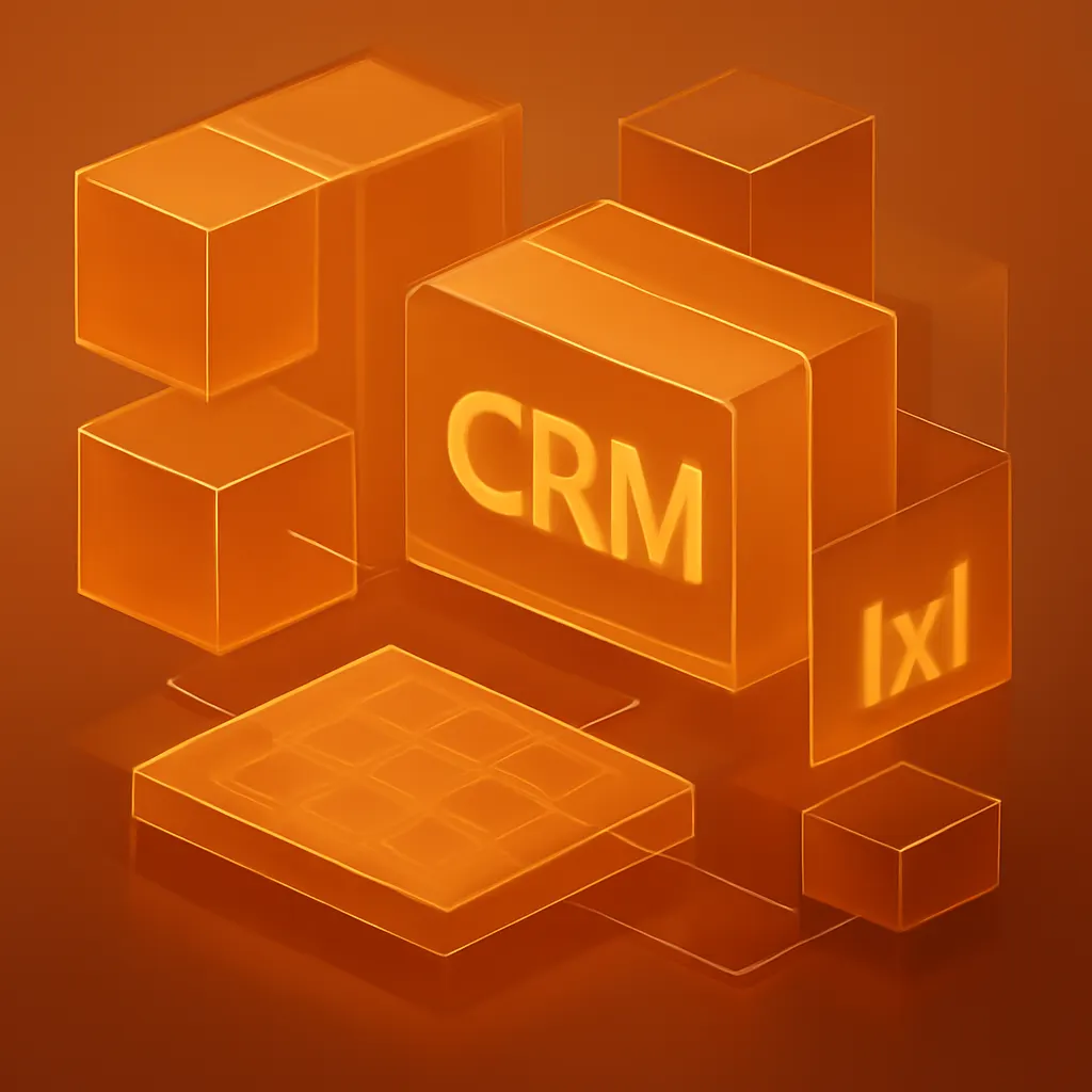 Абстрактная визуализация интерфейса CRM