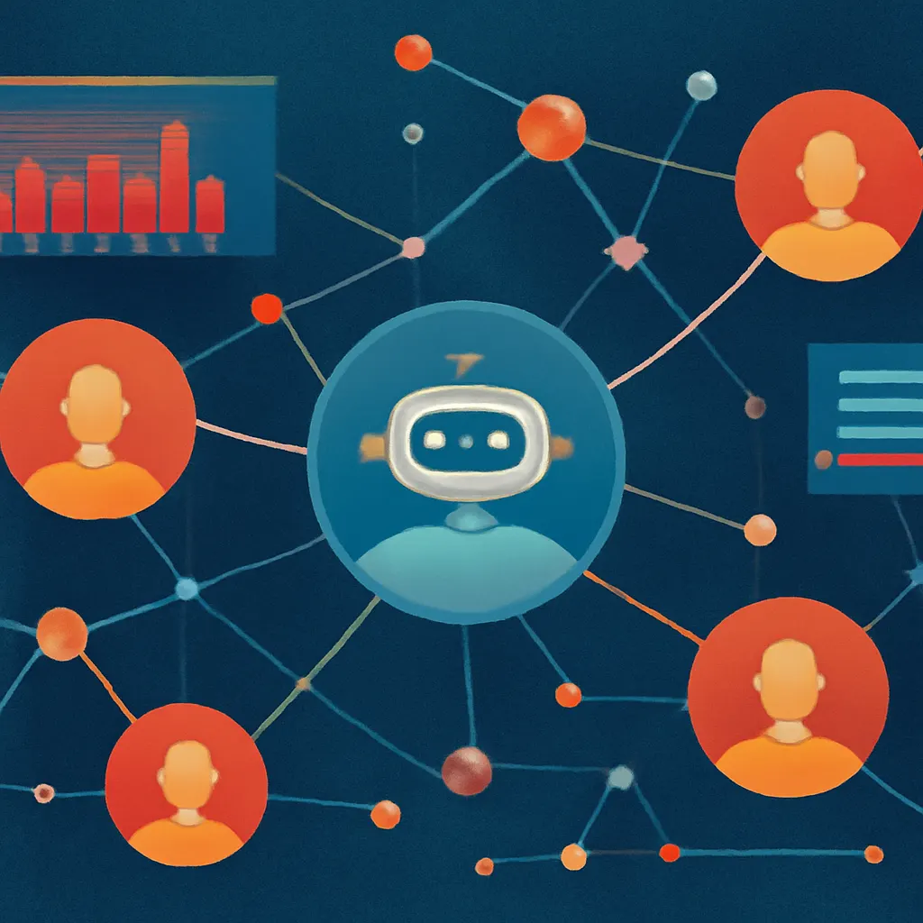 Abstract depiction of a business bot interaction