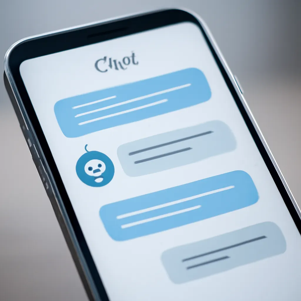 Chatbot-Interaktion auf einem Smartphone.