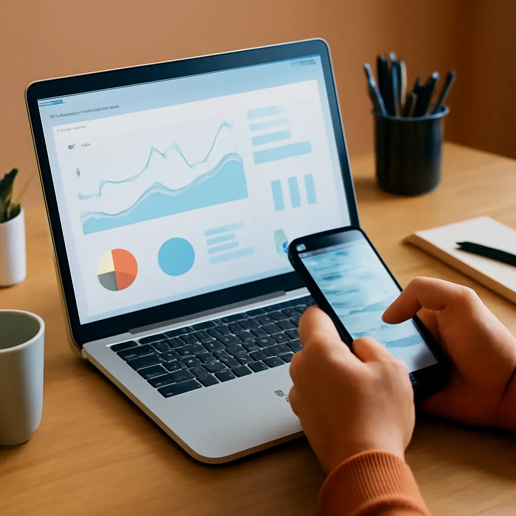 Современный рабочий стол с открытым CRM.