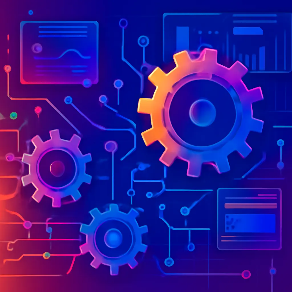 Abstract depiction of business automation processes.