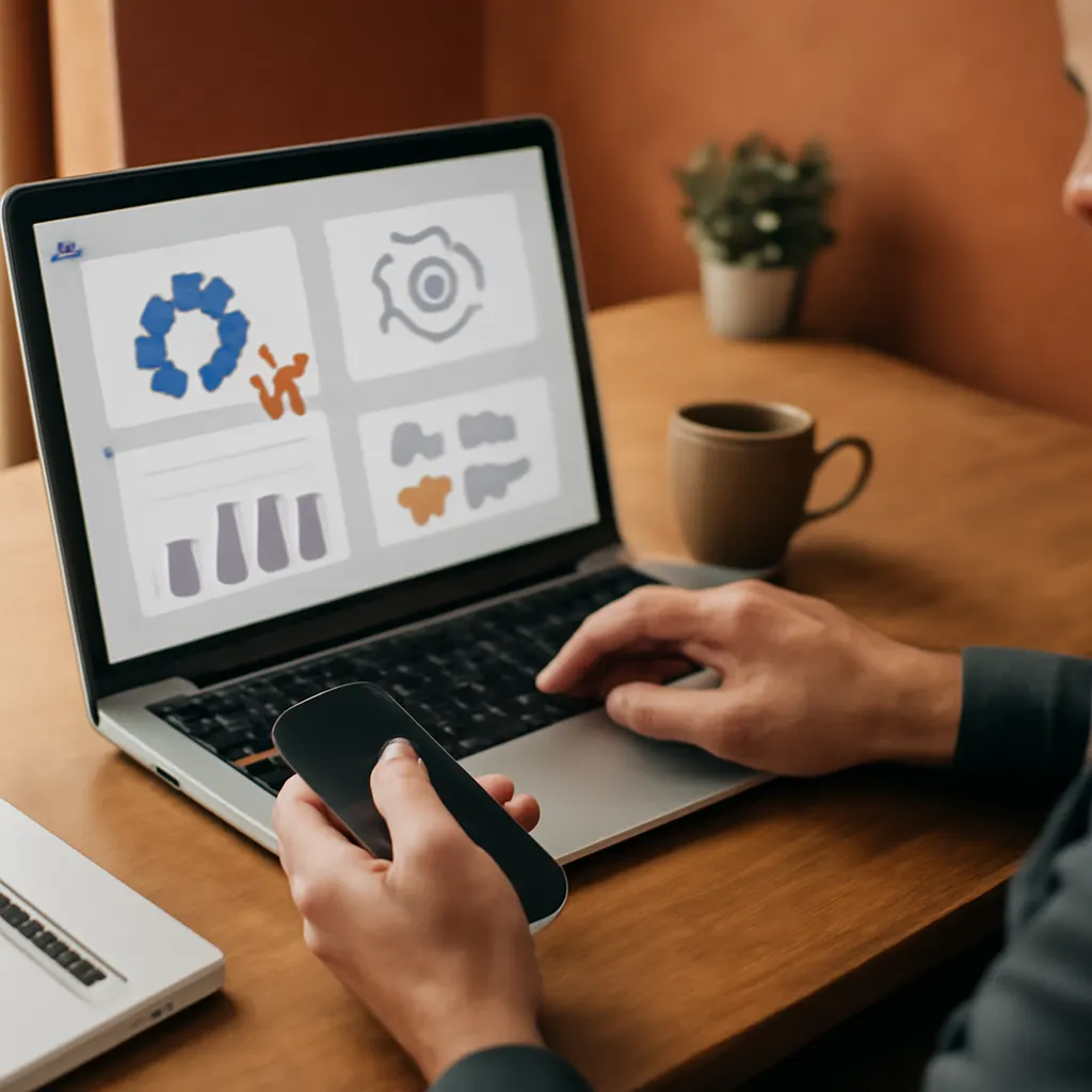 Business owner using automation tools