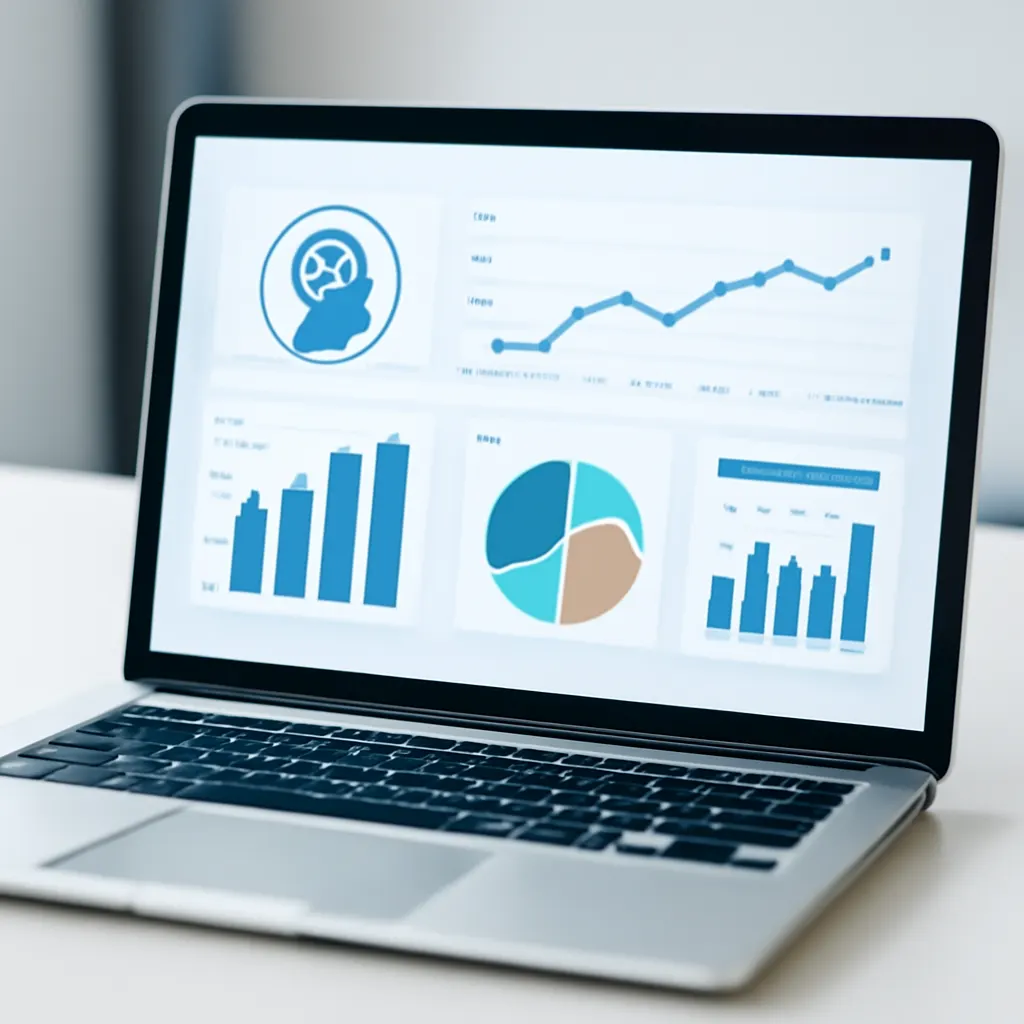 Ein digitales Dashboard zeigt Datenanalysen für KI in einem Geschäft.