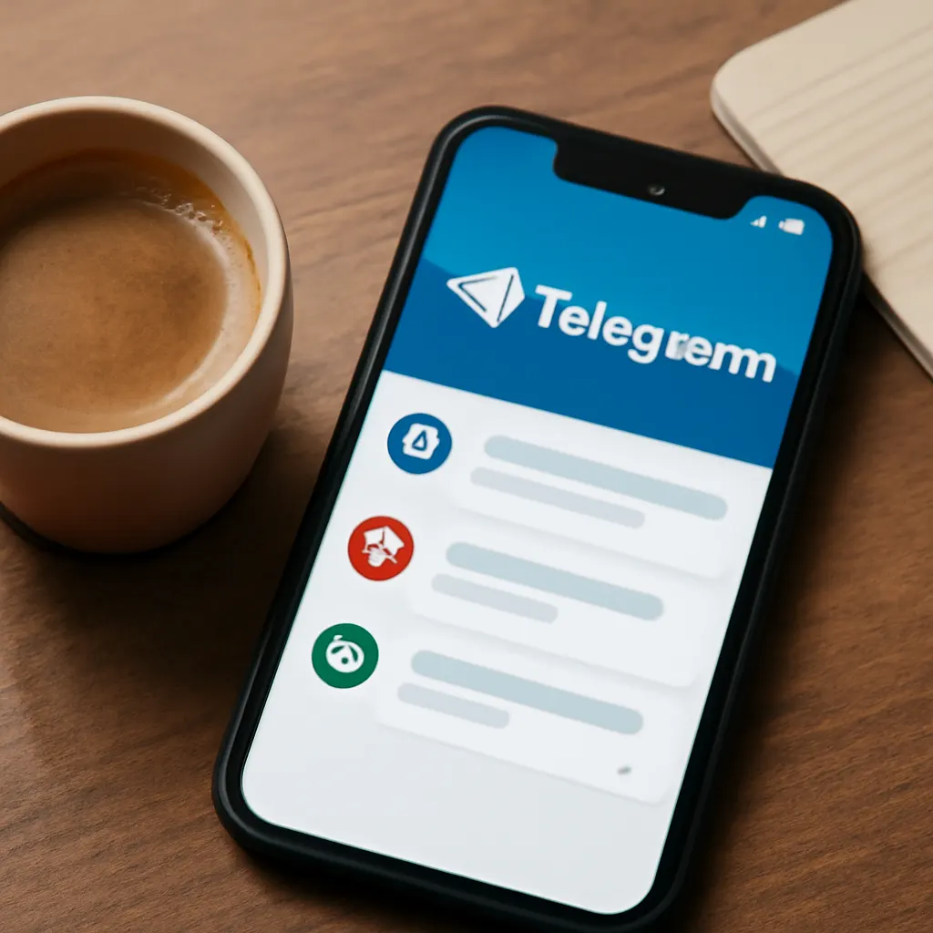 Smartphone displaying Telegram bot interface