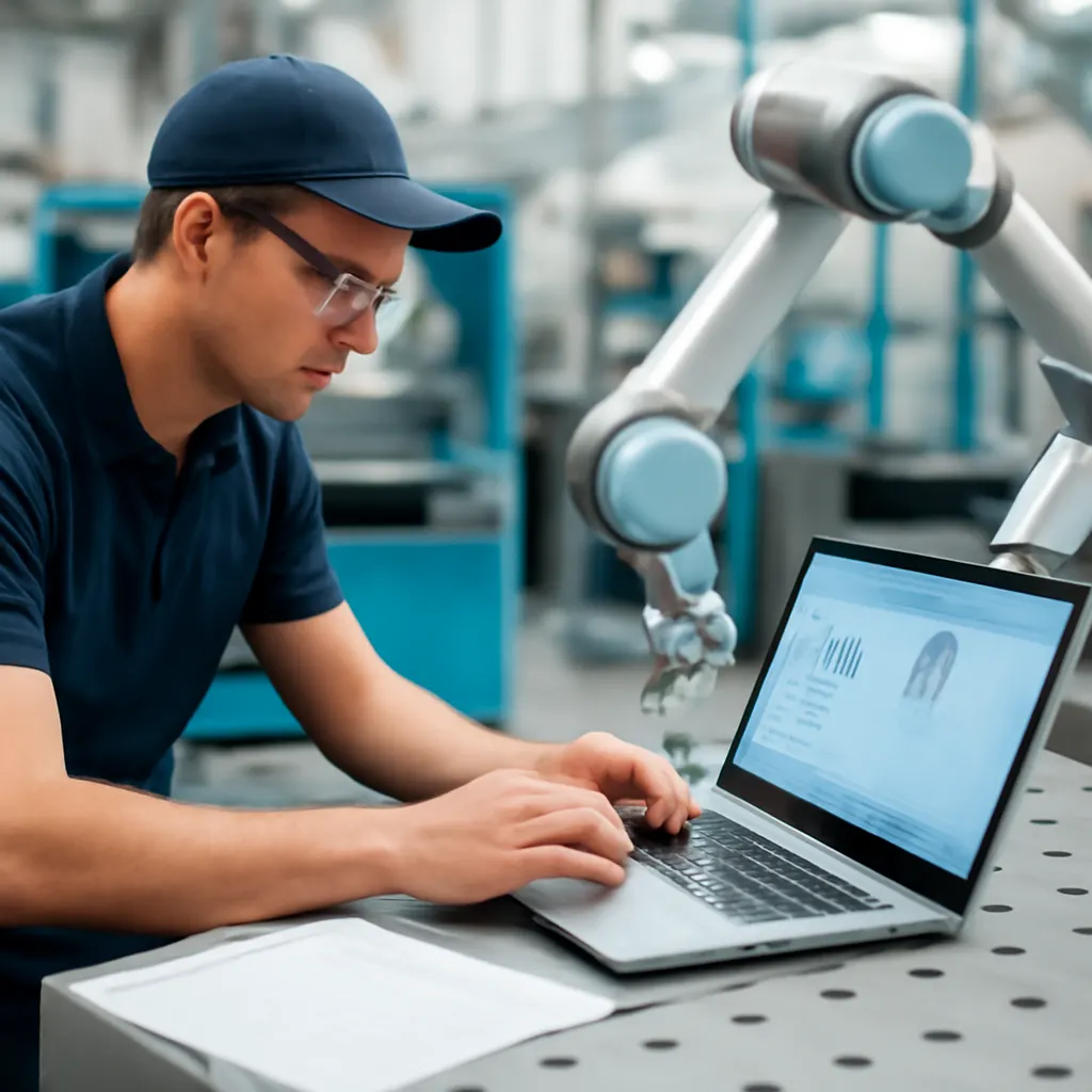 Mitarbeiter nutzt automatisierte Werkzeuge zur Prozessoptimierung