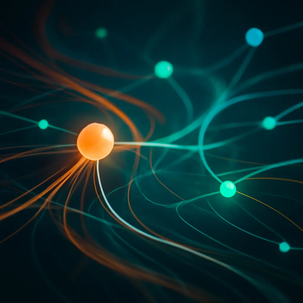 3D data flow illustration representing business automation