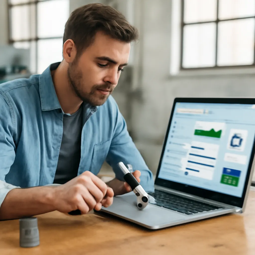 Ein Geschäftsinhaber arbeitet mit kostenlosen Automatisierungstools.